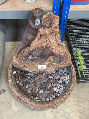 Lot 2161 - Decorative concrete otter themed water fountain