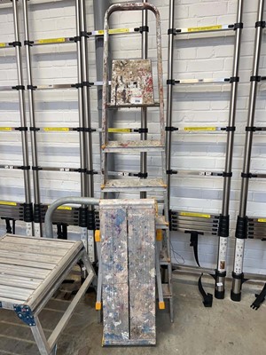 Lot 2290 - Aluminium 6 tread step ladder, together with a...