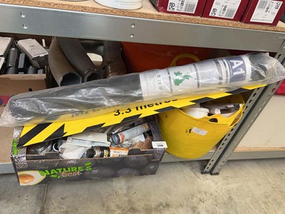 Lot 2446 - Box and a yellow tub of mixed adhesives,...