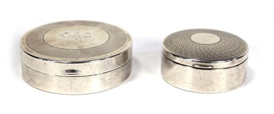 Lot 227 - A silver engine turned pill/patch box,...