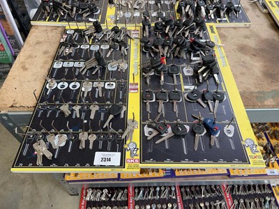 Lot 2314 - 5 wall mounted shop display boards containing...