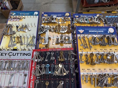 Lot 2316 - 6 wall mounted shop display racks containing a...