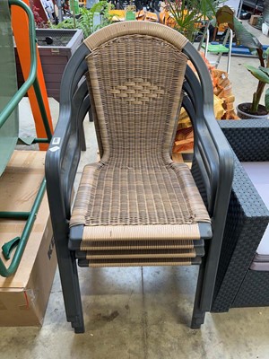 Lot 2249 - Set of 4 black aluminium rattan style seated...
