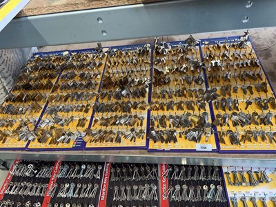 Lot 2318 - 5 wall mounted shop display racks containing a...