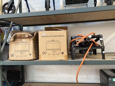 Lot 2551 - 2 industrial soup warmers together with 2 gas...