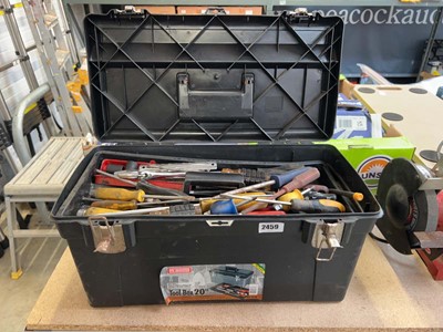 Lot 2459 - Black toolbox containing mixed tooling