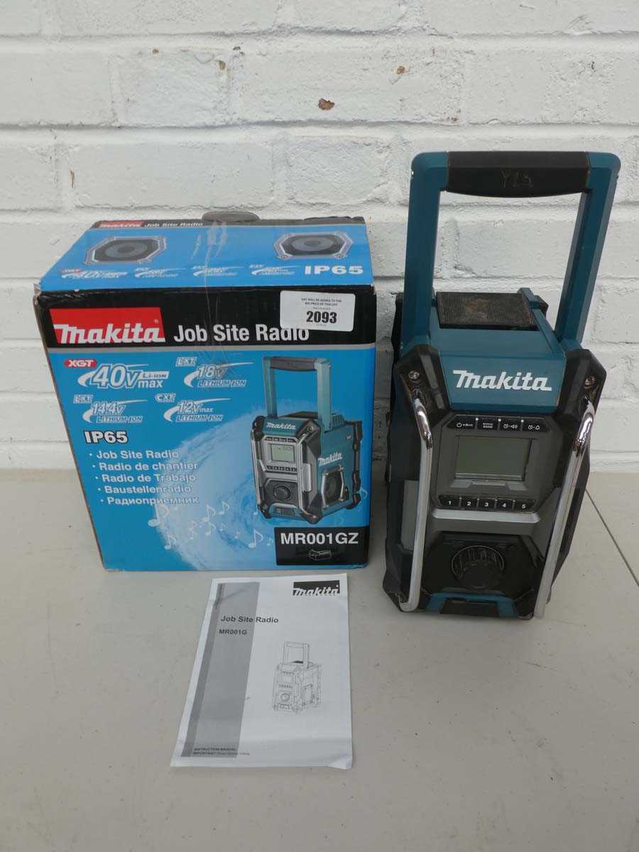Lot A Makita MR001GZ 40V job site radio with box...