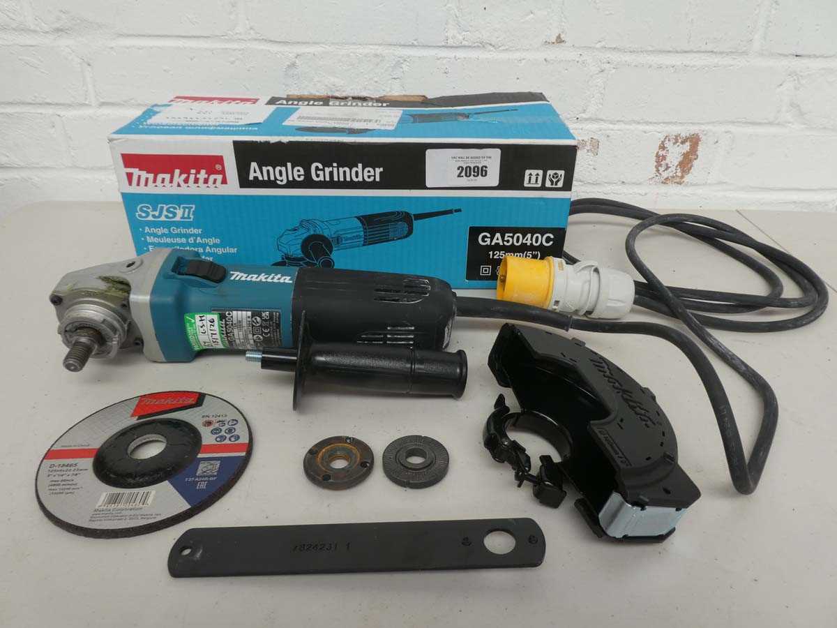 Lot A Makita SJS 110V 125MM angle grinder with box