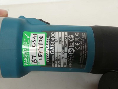 Lot A Makita SJS 110V 125MM angle grinder with box