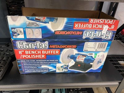 Lot 2385 - Boxed Clark metalworker 8" bench buffer and...