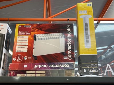 Lot 2479 - 2x Homebase convector heaters with a tower fan