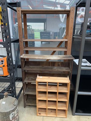 Lot 2480 - Wooden 4-tier rack with another 4-tier...