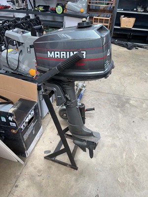 Lot 2481 - Mariner No.4 petrol outboard motor on stand