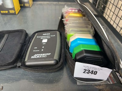 Lot 2340 - Cased AD30 transponder coil detector, together...