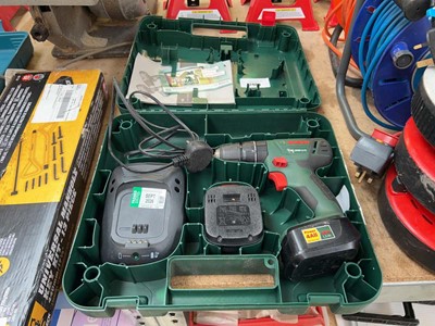 Lot 2405 - Cased Bosch PSB 1800LI.2 cordless drill with 2...