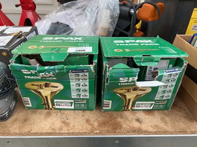 Lot 2408 - 2 boxes of Spax wood screws