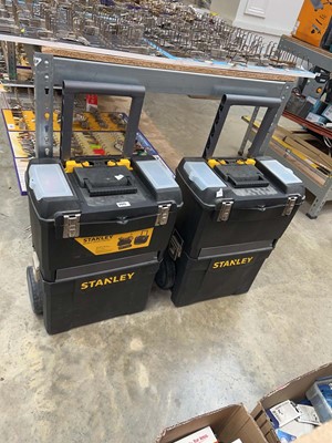 Lot 2415 - 2 Stanley 2 wheel pull along tool boxes...