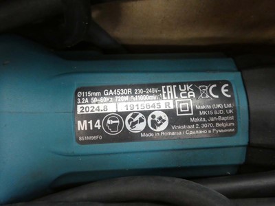 Lot A Makita GA4530R 115mm 240v angle grinder with...