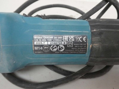 Lot A Makita GA4530R 115mm 240v angle grinder with...