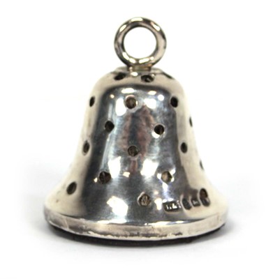 Lot 237 - An Edwardian silver pin cushion of bell shaped...