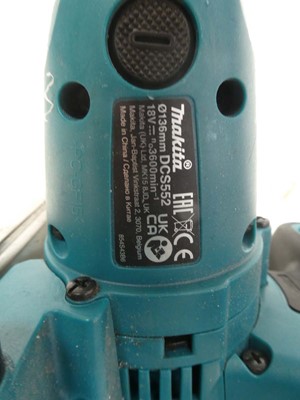 Lot A Makita DCS552 136mm metal cutting 18V...