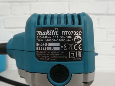 Lot Makita RT0702CX4 240V trimmer with associated...