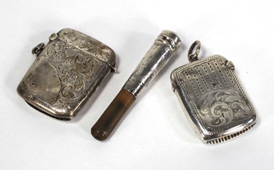 Lot 257 - Two early 20th century silver vesta vases and...