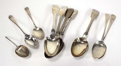 Lot 261 - A set of four Victorian silver fiddle pattern...