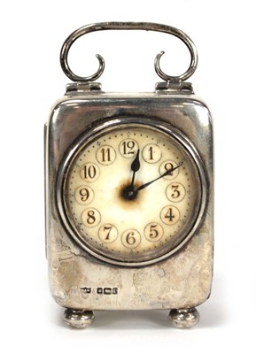 Lot 265 - An Edwardian silver travelling timepiece of...