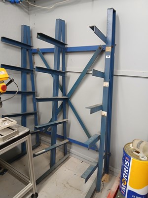 Lot 80 - Small custom built cantilever stock rack and a...