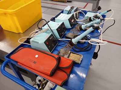 Lot 129 - Various Weller soldering stations with...