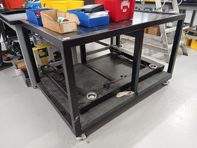 Lot 133 - 135cm x 95cm heavy welded mobile trolley with...