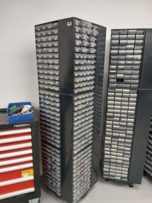 Lot 105 - 1.7m tall revolving parts storage cabinet with...