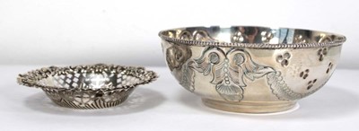 Lot 270 - A metalware bowl repousse decorated with...