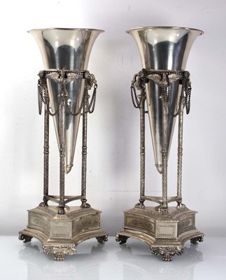 Lot 278 - A pair of silver plated Empire style...