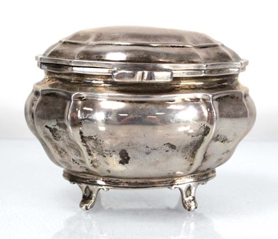 Lot 281 - An Edwardian silver dressing table box of oval...