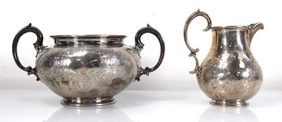 Lot 284 - A Victorian silver two handled sugar bowl and...