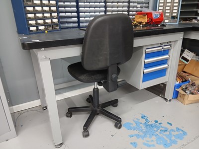 Lot 171 - 150cm engineers bench with 3 drawer filer on...