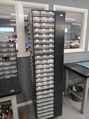 Lot 173 - 1.7m tall revolving parts storage cabinet with...