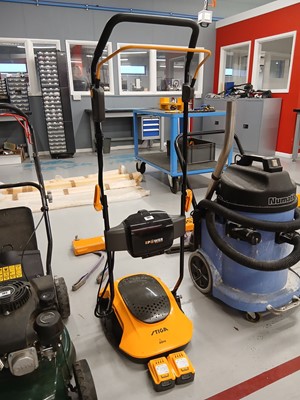 Lot 182 - Stiga Aero battery operated lawnmower with 2...