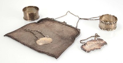 Lot 288 - A silver decanter label 'Scotch', maker TH,...