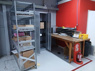 Lot 210 - Postage and packing bay comprising of wooden...