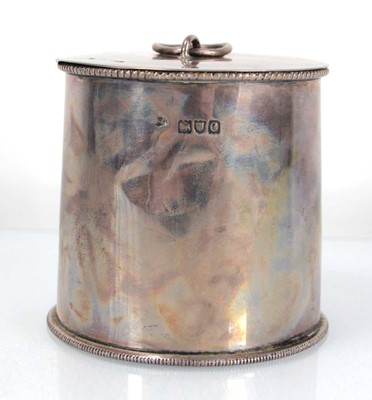 Lot 295 - A late Victorian silver caddy of cylindrical...