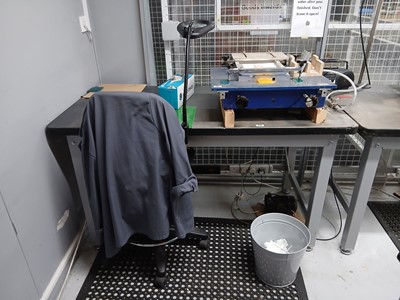 Lot 213 - 150cm engineers bench with bench with...