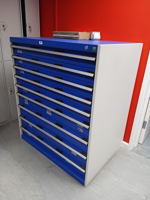 Lot 218 - 105cm Bott 9 drawer tools cabinet in grey and...