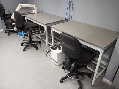 Lot 219 - 5 120cm QMP engineers benches each with an...