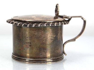 Lot 306 - A William IV silver mustard of cylindrical...
