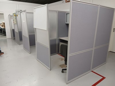 Lot 267 - Run of 4 office cubicles each cubicle with a...