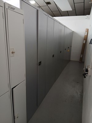 Lot 269 - 6 tall Bisley silver 2 door stationary cupboards