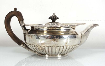 Lot 312 - A George III silver teapot of squat form with...